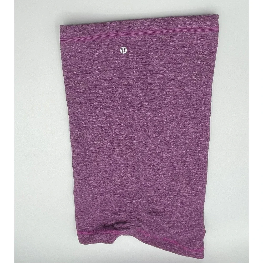 Lululemon Purple Space Dye Knit Neck Warmer Gaiter Adjustable Cinch Toggle